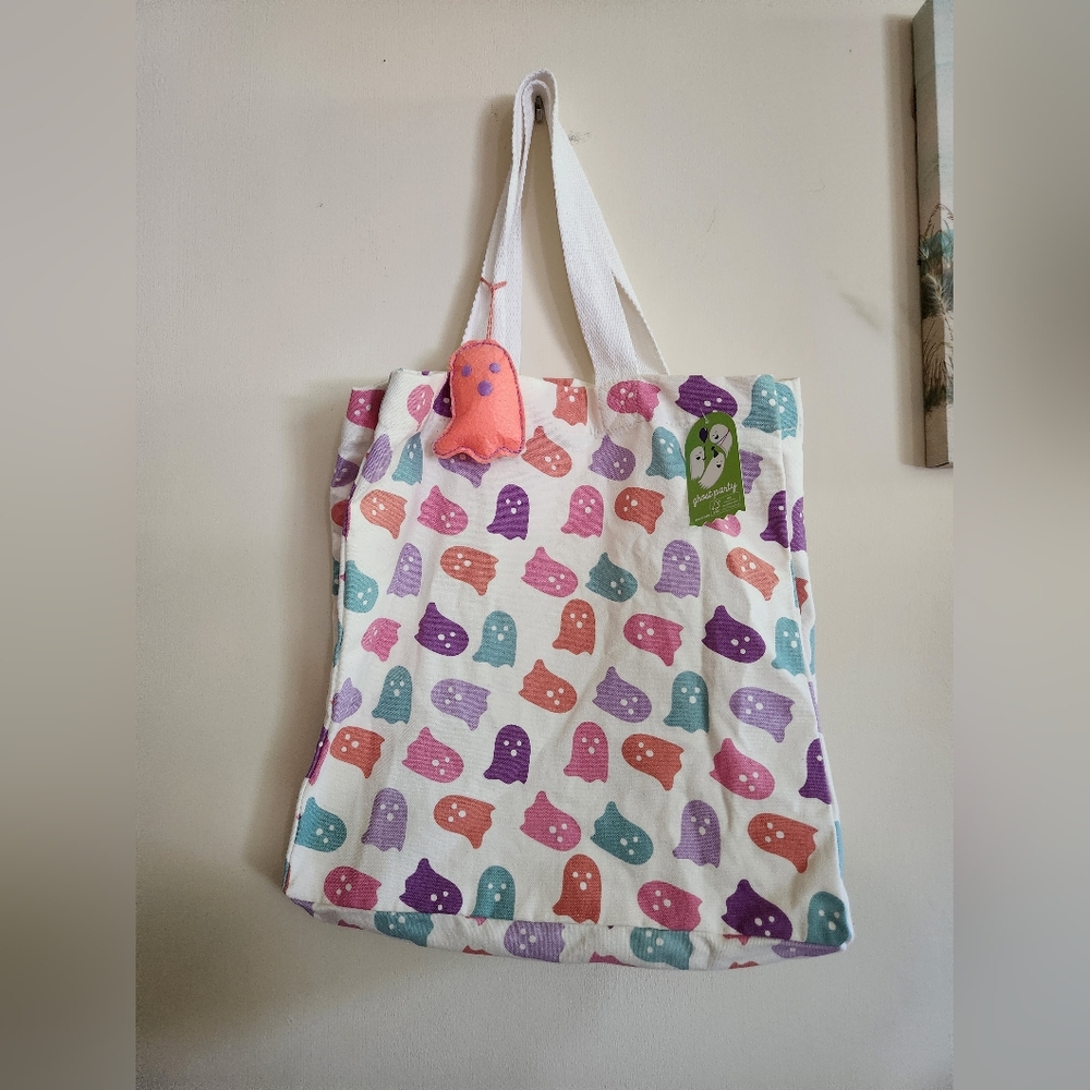 Ghost Party Halloween tote bag color ghosts NWT